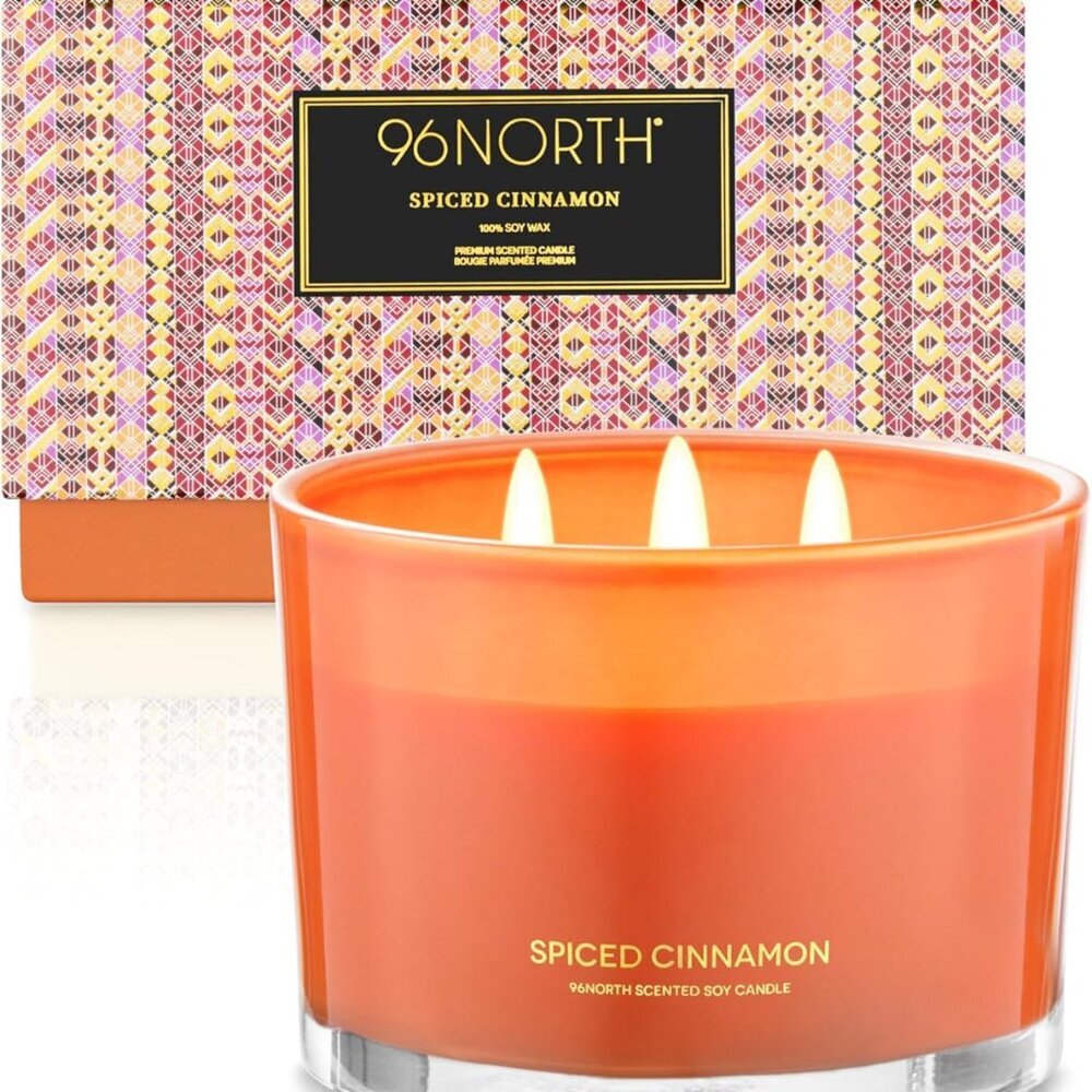 Luxury Spiced Cinnamon Candle | Large 3 Wick Jar Candle | Up to 50 Hours Burning